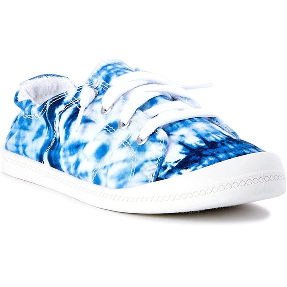 5/25 New Time and Tru Women's Blue and aWhite Tie Dye Slip-On Sneaker